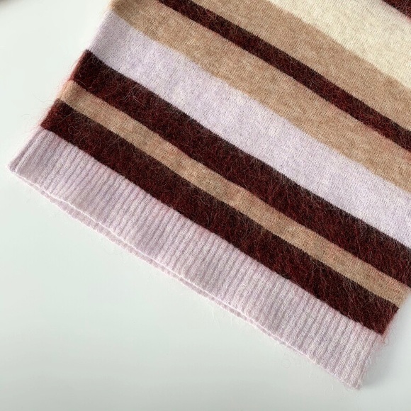 🍁ACNE STUDIOS Green and Red Kalbah Mohair Striped Sweater - Picture 15 of 16